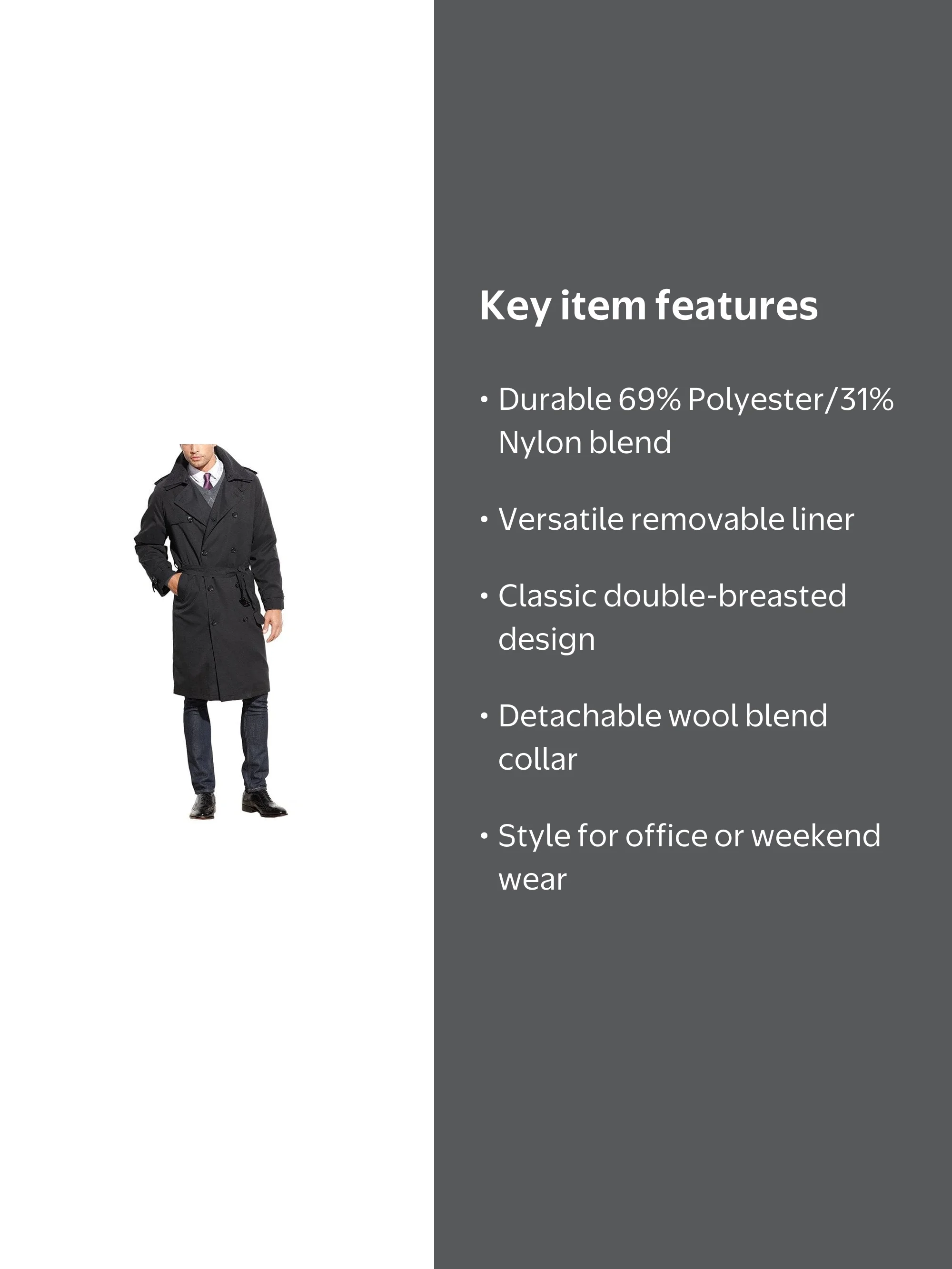 London Fog Men's Iconic Trench Coat - Walmart.com