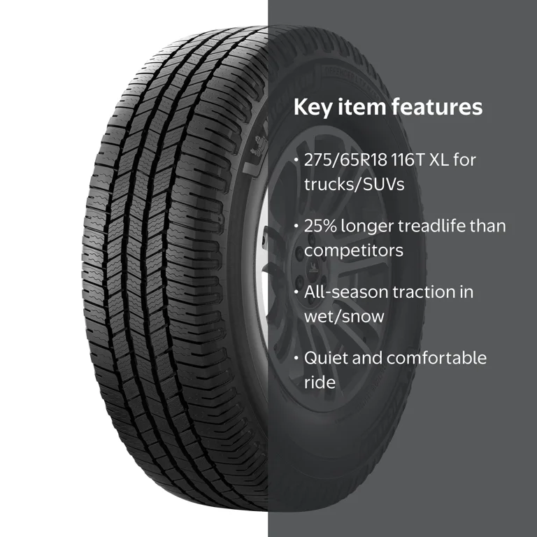 Michelin, Tire, 275/65R18 116T XL, All-Season Tread Mileage
