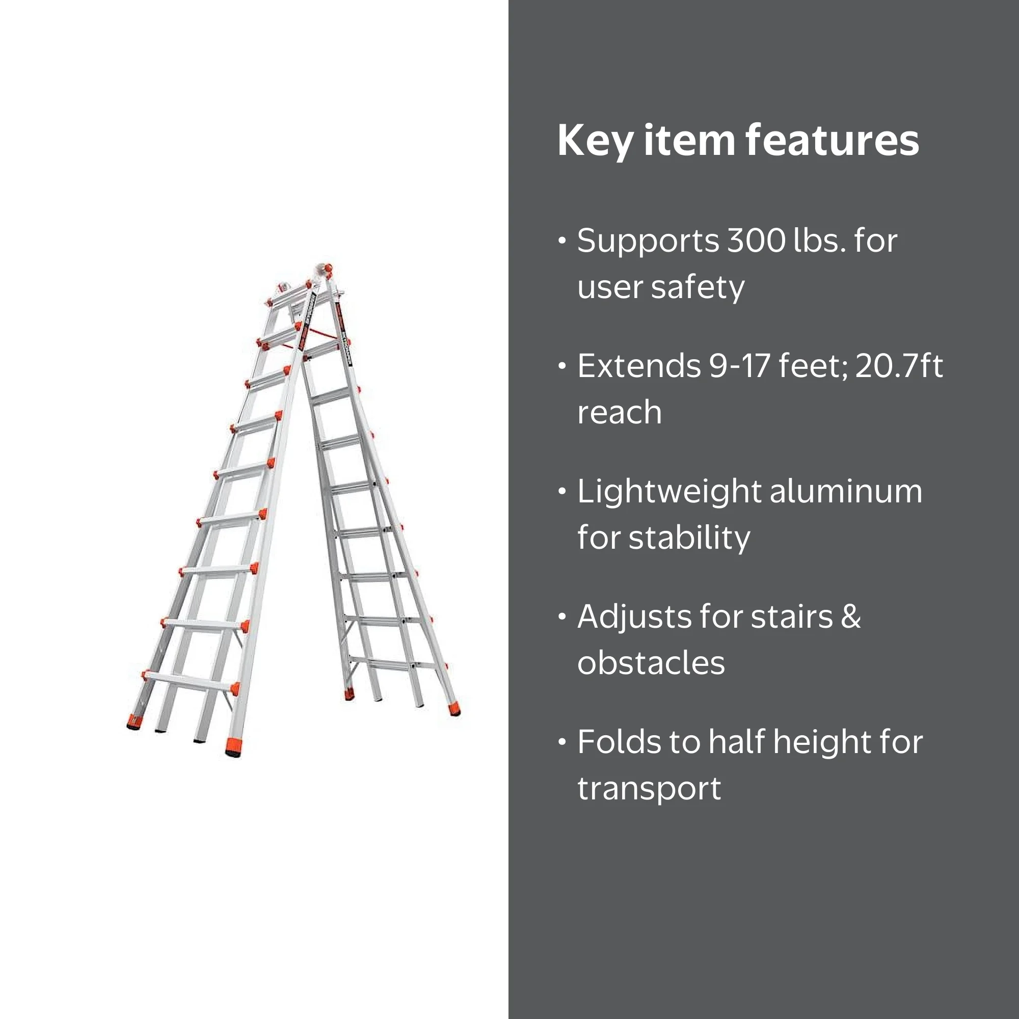 Little Giant Skyscraper, Adjustable Aluminum Extension Ladder from