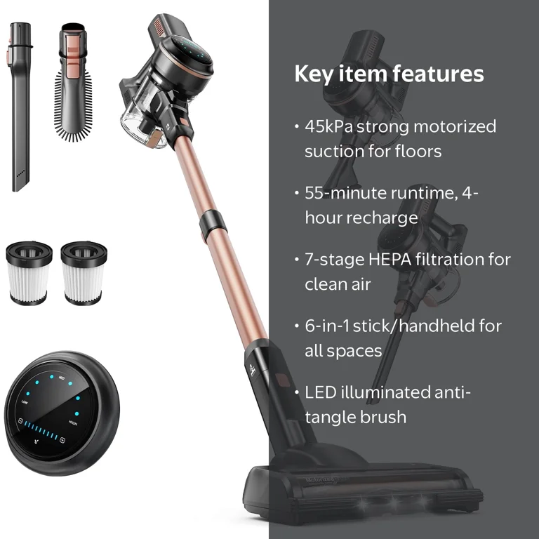 INSE 32Kpa Cordless Vacuum Cleaner, 6 in 1 Lightweight Stick