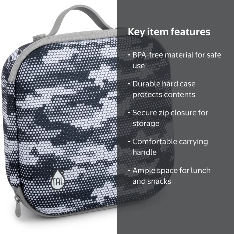 TAL Kids Hard Case Lunch Box With Zip Closure, BPA Free - Walmart.com