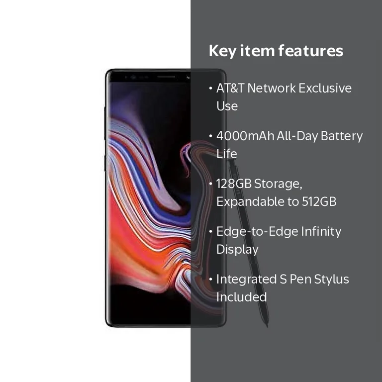 Samsung Galaxy Note 9 128GB AT&T Unlocked - Midnight Black