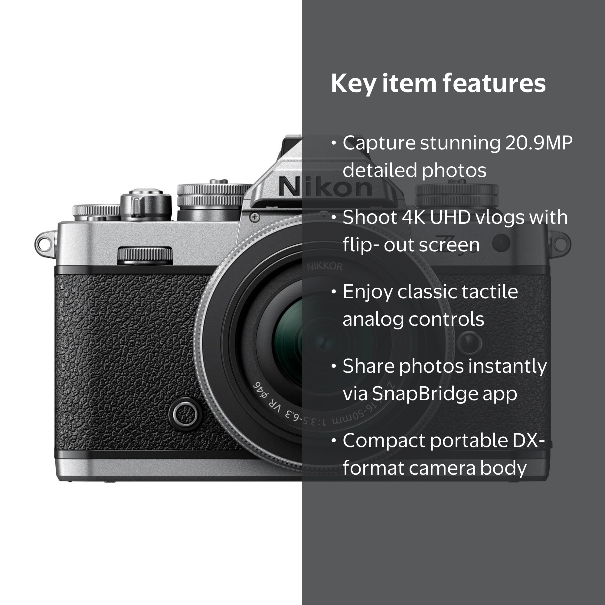 Nikon Z fc DX-Format Mirrorless Camera Body with NIKKOR Z DX 16