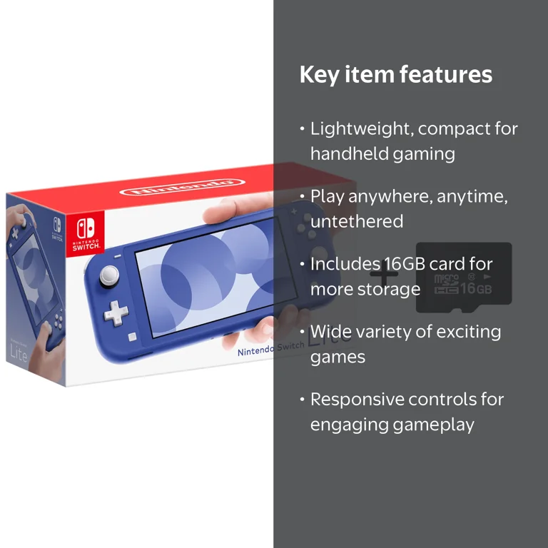 Nintendo Switch Lite - Blue (International)+ 16GB MicroSD Card
