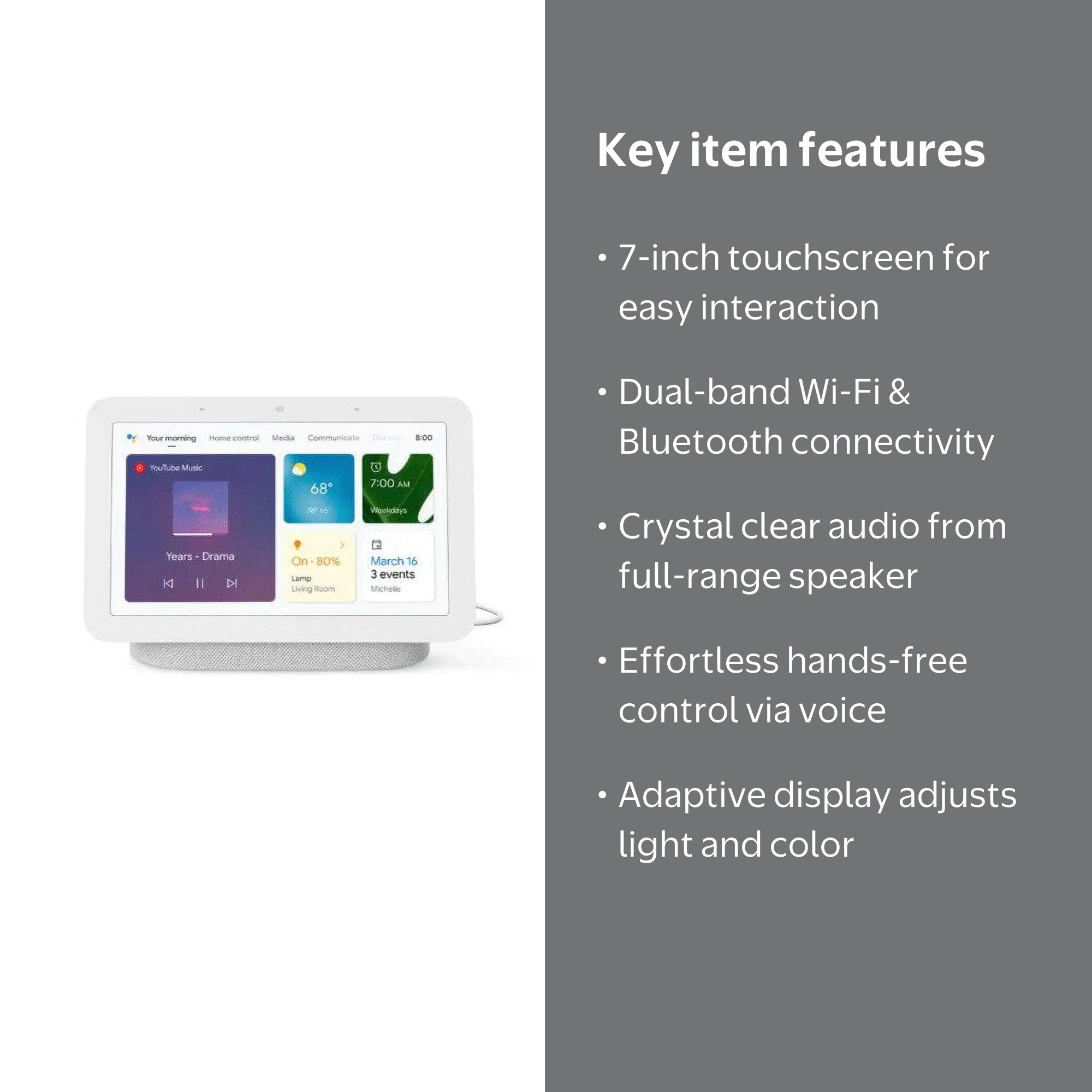 Google Nest Hub ホワイト Google Nest Hub - Smart Display in Chalk - Walmart.com