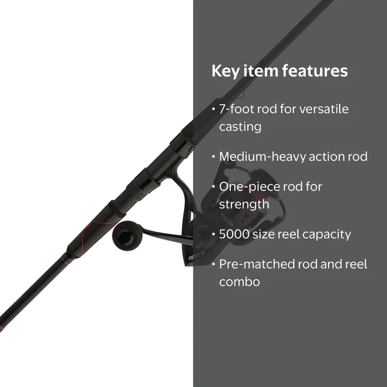 PENN Fierce IV LE Combo, 7' Medium Heavy Fishing Rod, 5000 Size