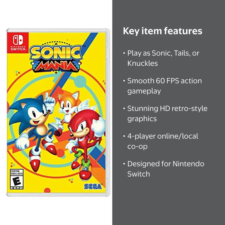 SEGA, Nintendo Switch Game, Sonic Mania, Physical Edition
