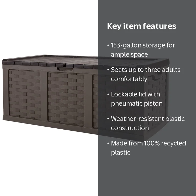 Starplast 153 Gallon Plastic Deck Box, Mocha Brown - Walmart.com