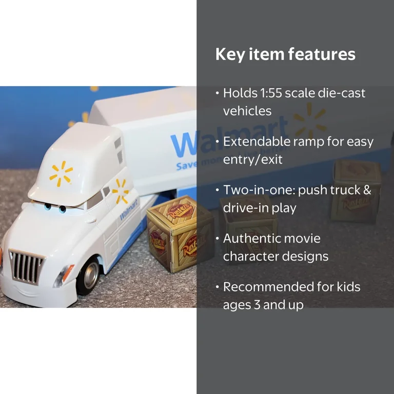 Mattel Disney Pixar Cars Movie (2017) White Marty Semi Transporter