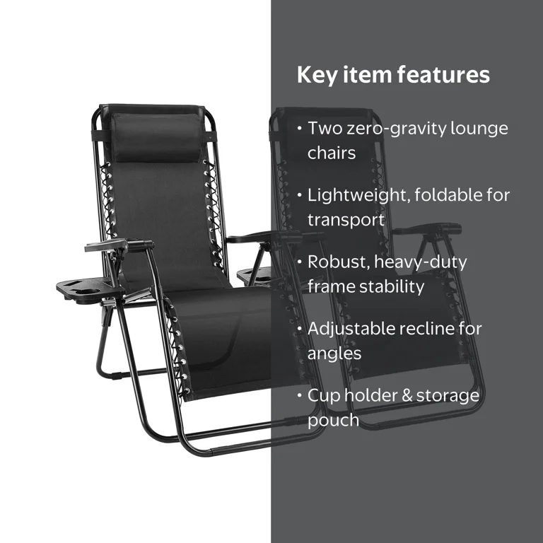 EDX Zero Gravity Chair Outdoor Lounge Chair, Suitable for Beach