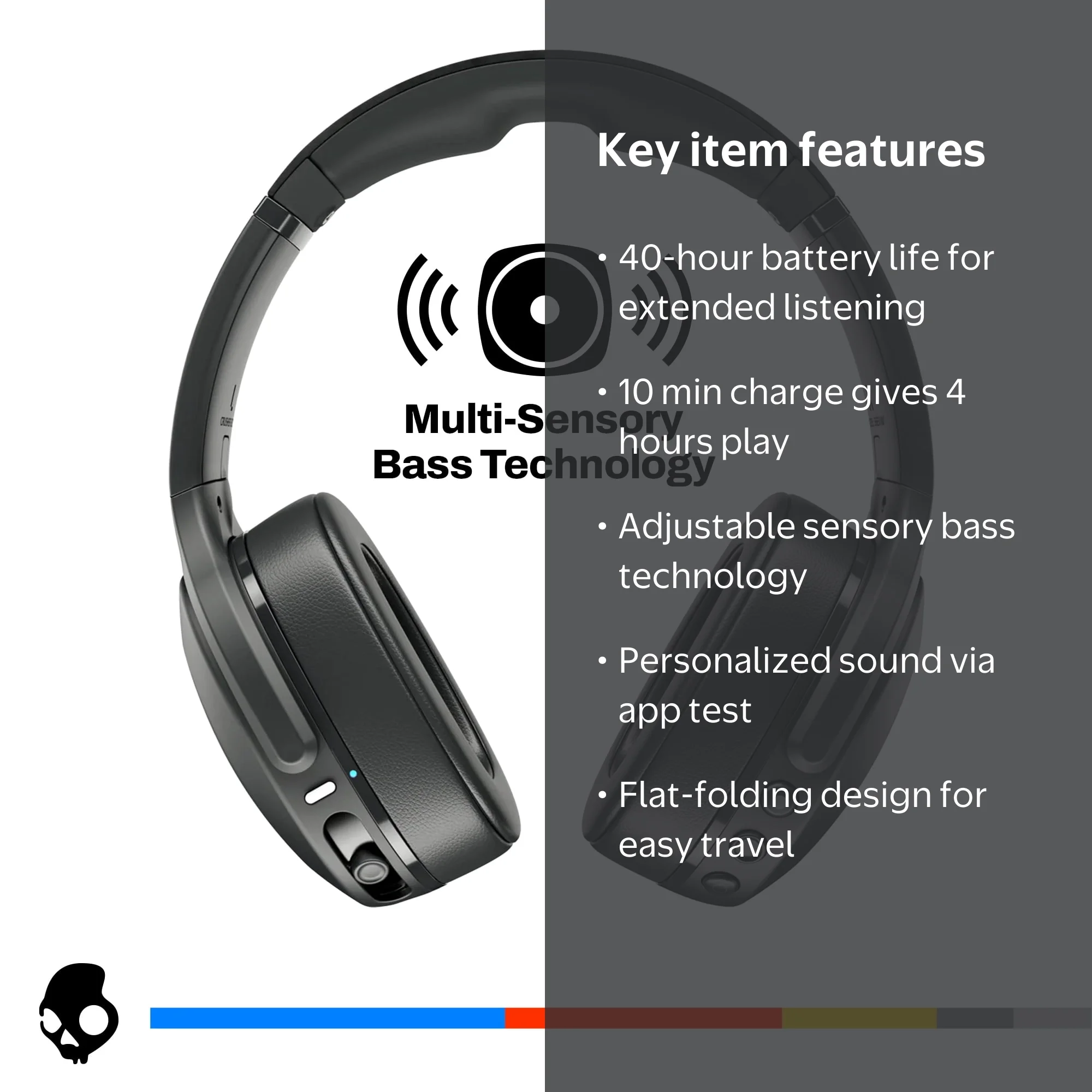 Free Shipping! Skullcandy Crusher Evo XT Wireless Over-Ear