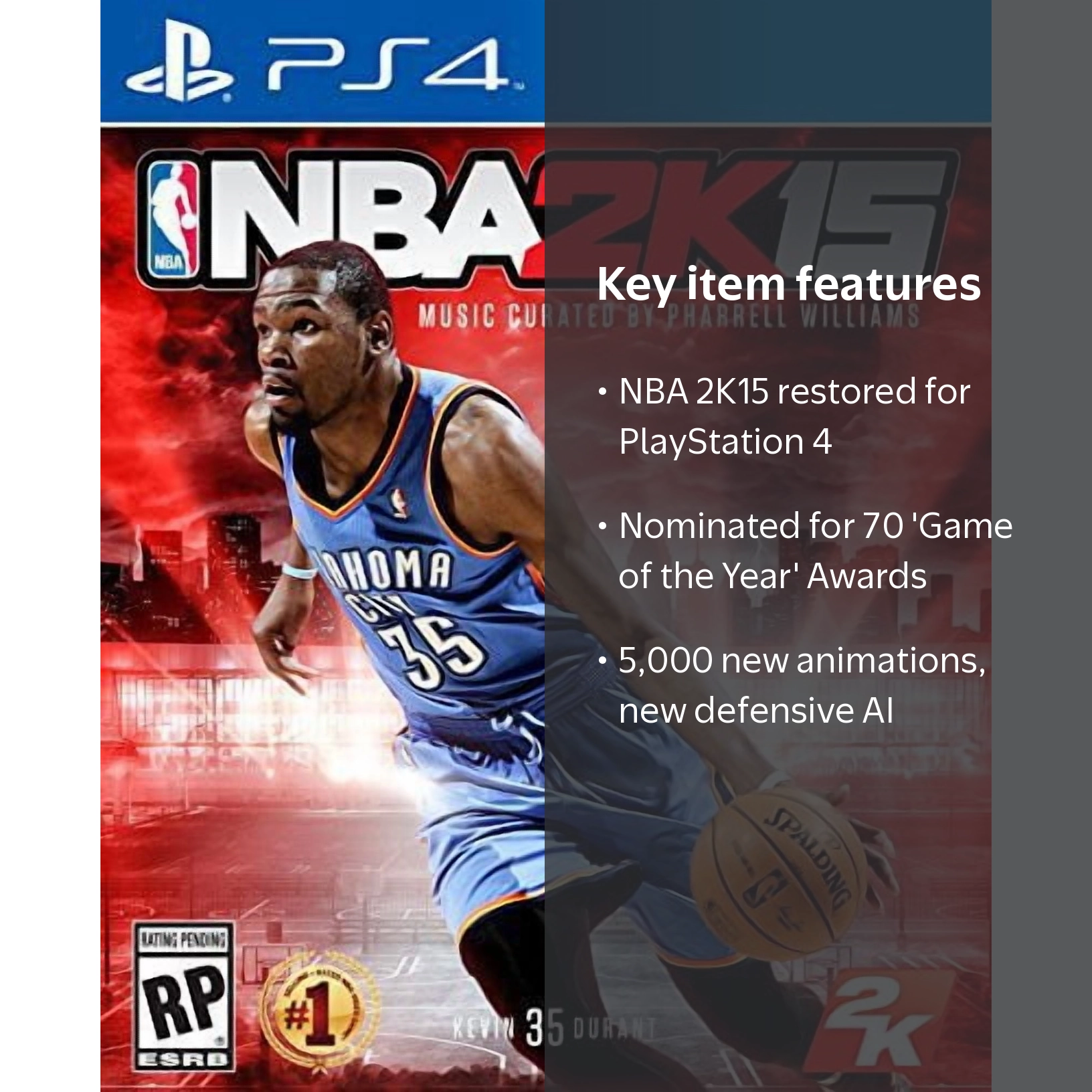2K NBA 2K15 Game for PlayStation 4, Featuring Kevin Durant 2K NBA 2K15 Game for PlayStation 4, Featuring Kevin Durant