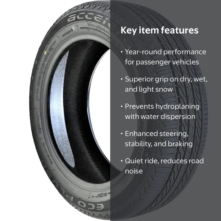Accelera Eco Plush 195/60R16 89V (OWL) A/S All Season Tire Fits