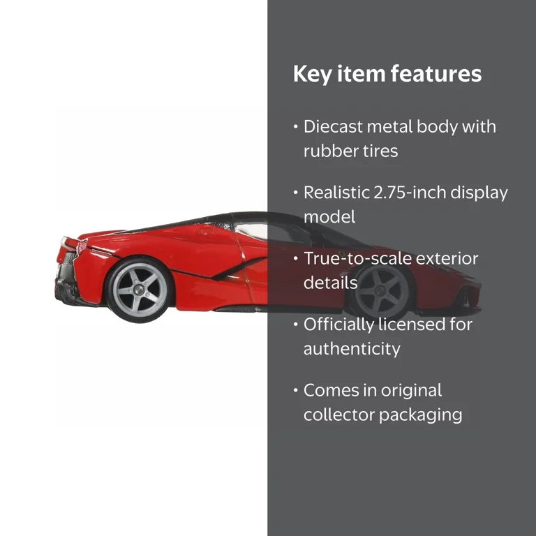 Hot Wheels, Diecast Model Car, Ferrari LaFerrari Red with Black