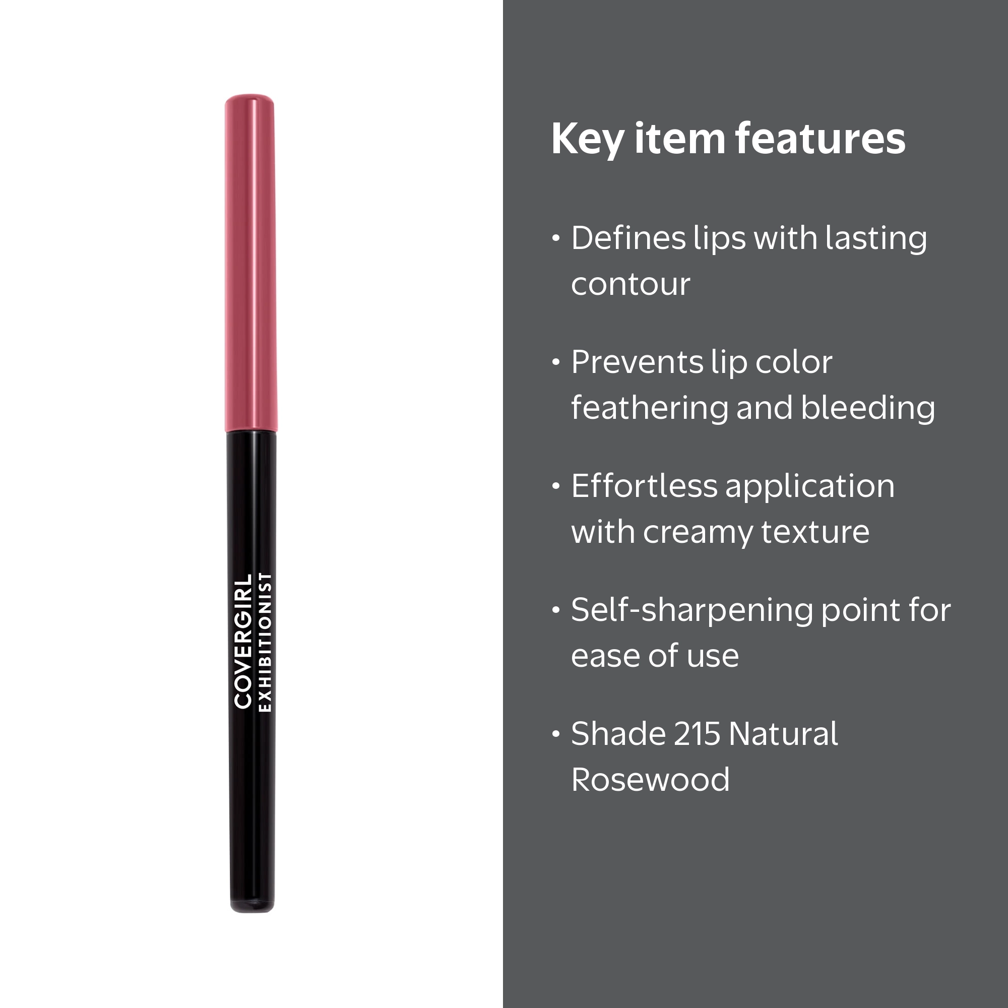 COVERGIRL Exhibitionist Self-Sharpening Lip Liner Pencil, 215