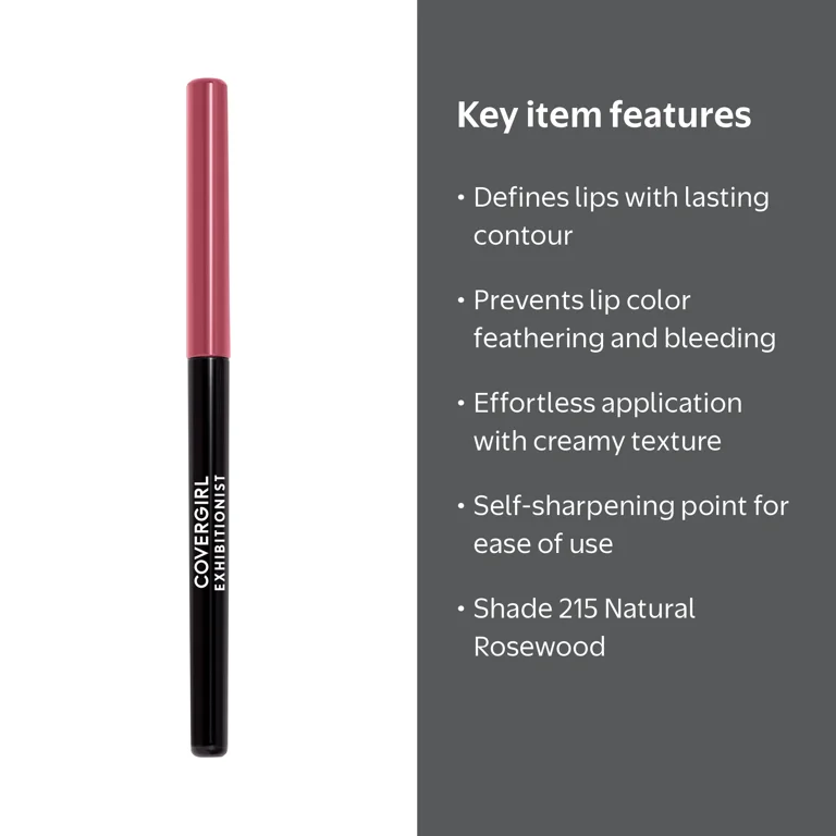 COVERGIRL Exhibitionist Self-Sharpening Lip Liner Pencil, 215