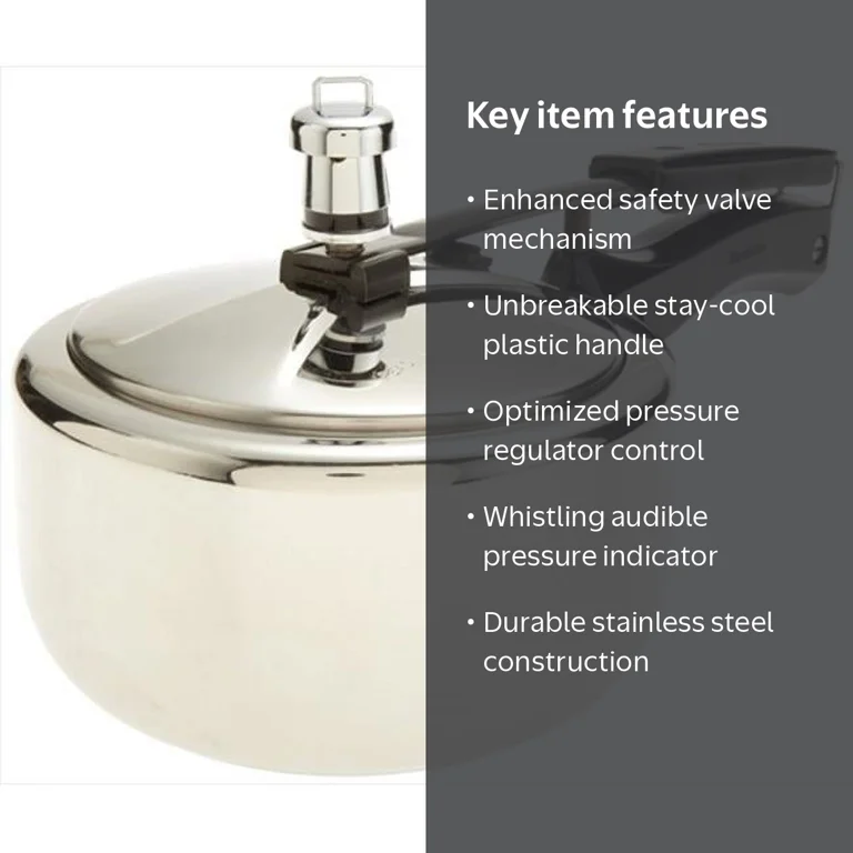 Hawkins, Pressure Cooker, 2.0 Litre, Stainless Steel - Walmart.com