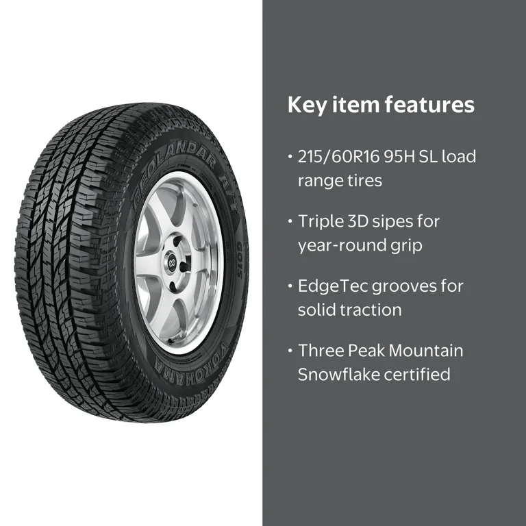 Yokohama Geolandar AT G015, 215/60R16 95H, Light Truck Tire, Fits
