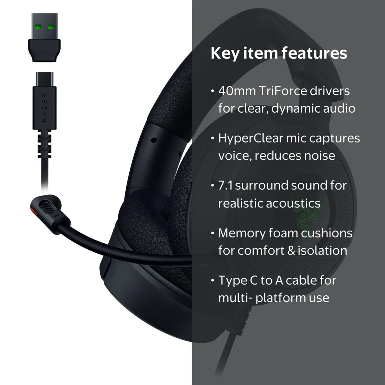 Razer, Headset, V4 X, Wired Gaming with Chroma RGB - Walmart.com