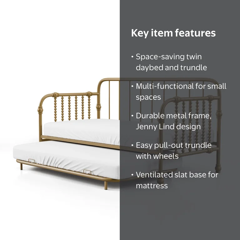 Furniture of America Wren Metal 2-Piece Twin Daybed with Trundle