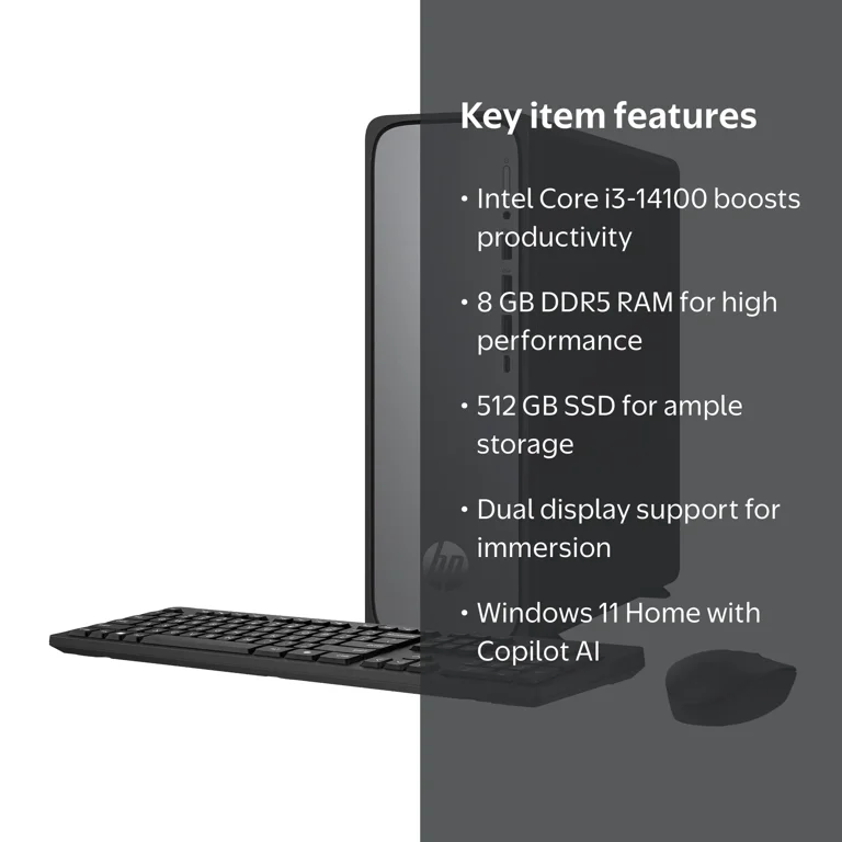 HP OmniDesk Slim Desktop PC Intel Core i3 8GB RAM 512GB SSD