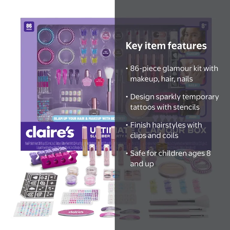Claire's® Ultimate Glamour Box Slumber Party Makeover Set, Kids