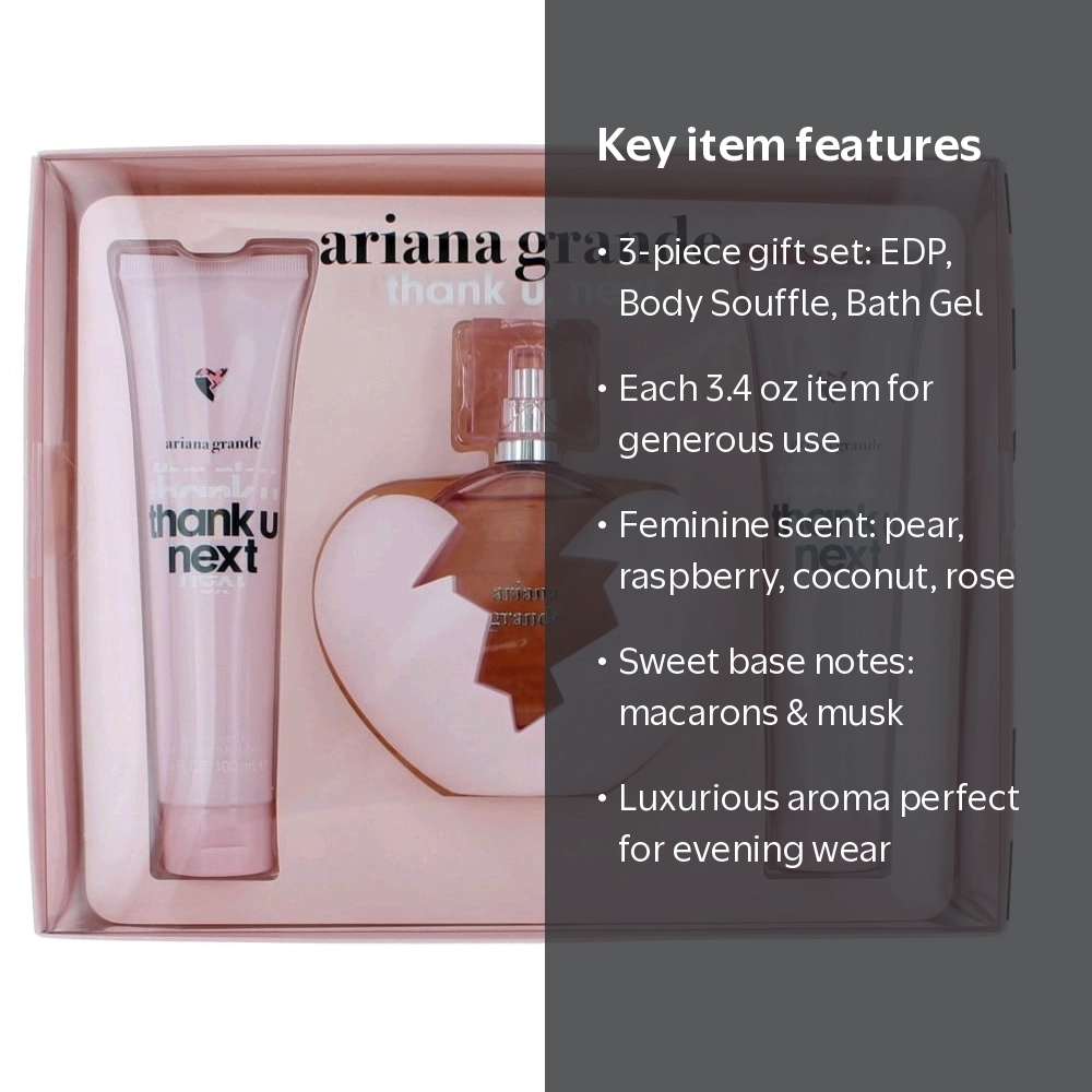 Ariana Grande Thank U Next Gift Set, Eau De Parfum, Body Souffle