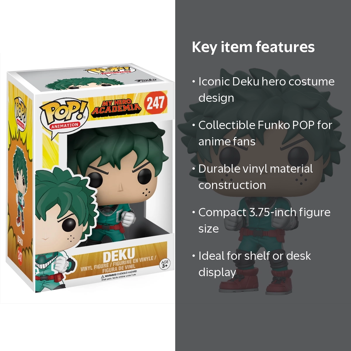 Funko Pop! Anime My Hero Academia Deku Vinyl Figure, 3.75 inches