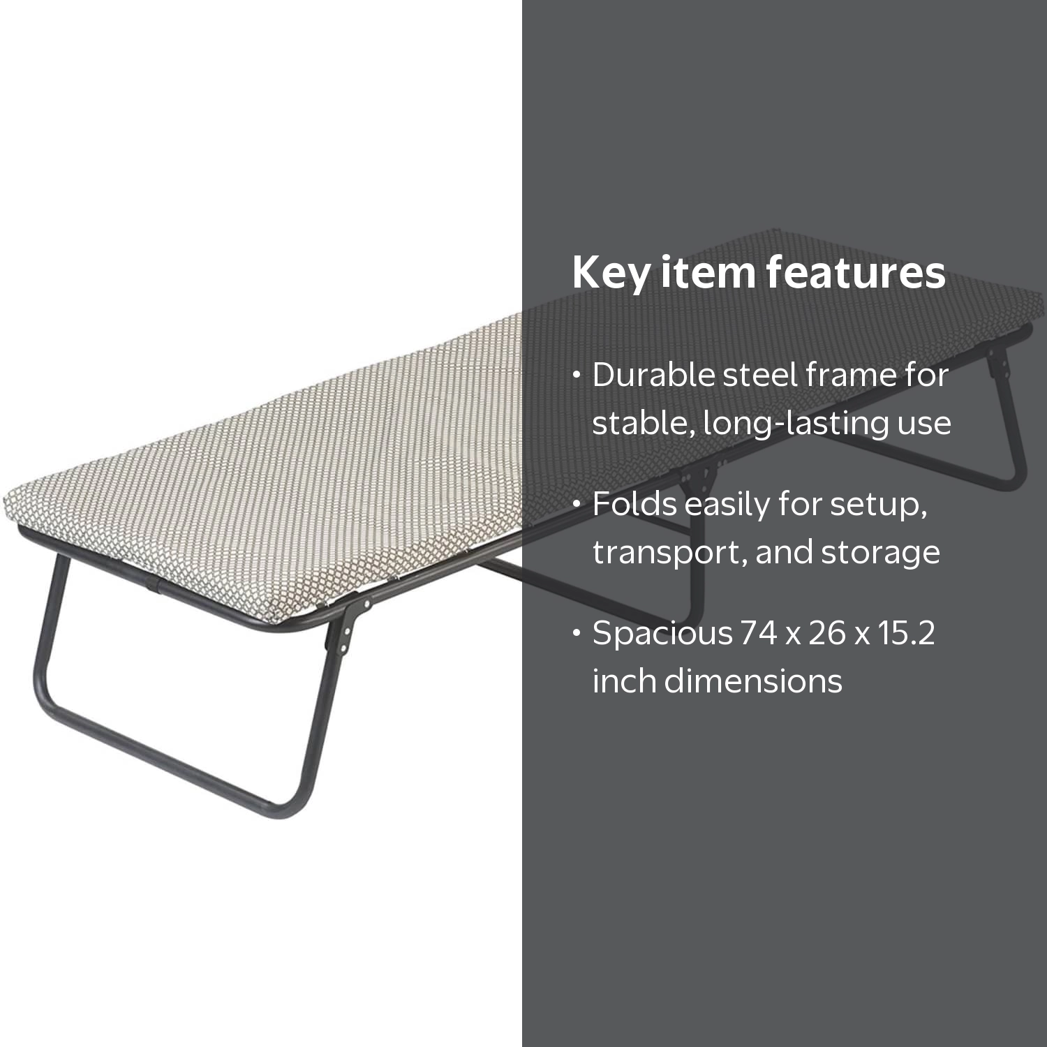 Coleman Ridgeline Green Camping Cot with Foam Sleeping Pad