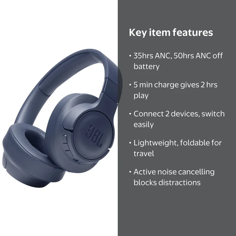 JBL Tune 760NC - Bluetooth Noise Cancelling Over-Ear Headphones