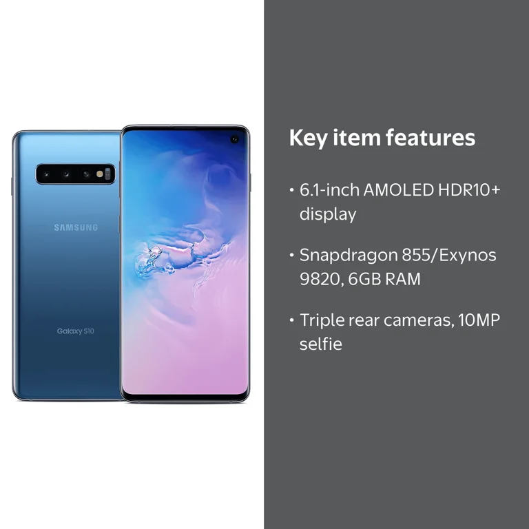 Samsung Galaxy S10 128GB グラデーションブルー Pre-Owned SAMSUNG Galaxy S10 G973U 128GB, Prism Blue Fully