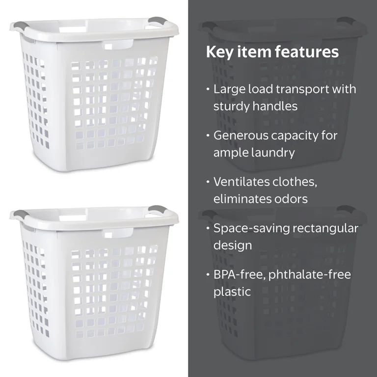Sterilite, Ultra™ Easy Carry Hamper, White, Set of 4 - Walmart.com