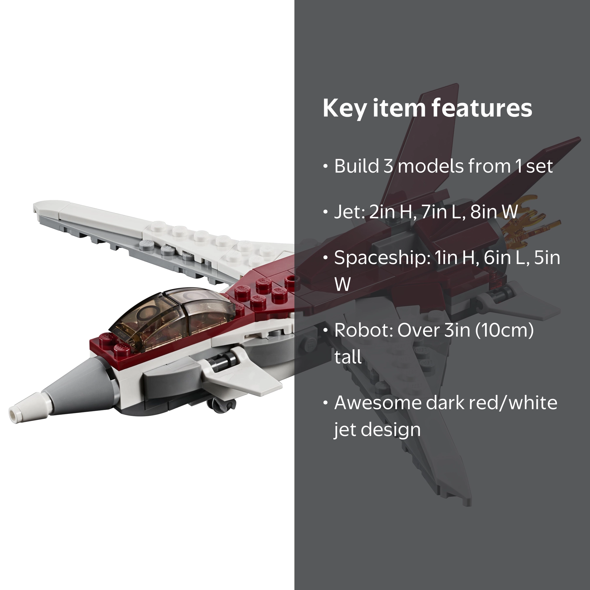 LEGO Creator 3in1 Futuristic Flyer STEM Jet Plane Building Set