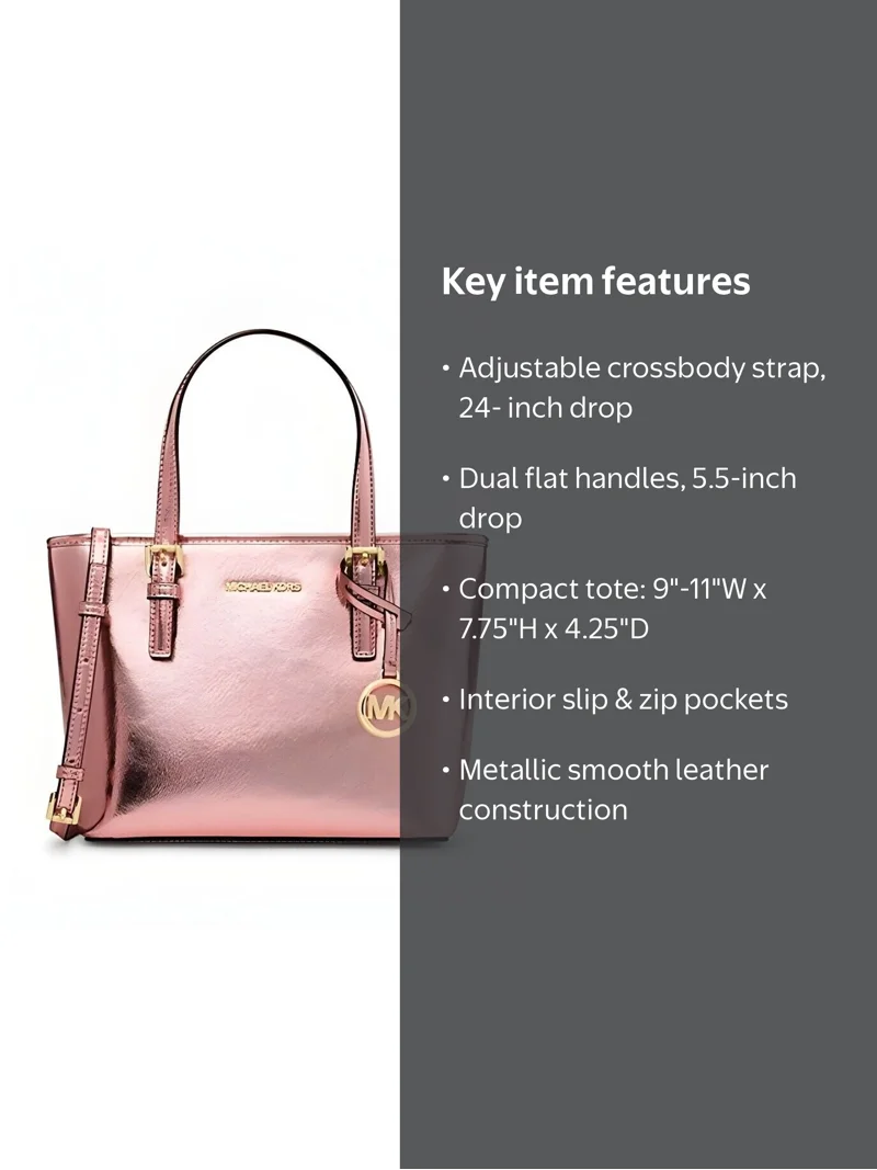 Michael Kors Jet Set Travel Extra-Small Tote Bag, Logo Canvas, Top