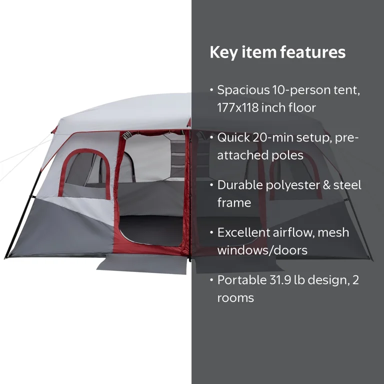 Zimtown 10 Person Large Cabin Tent with Instant Easy Setup for