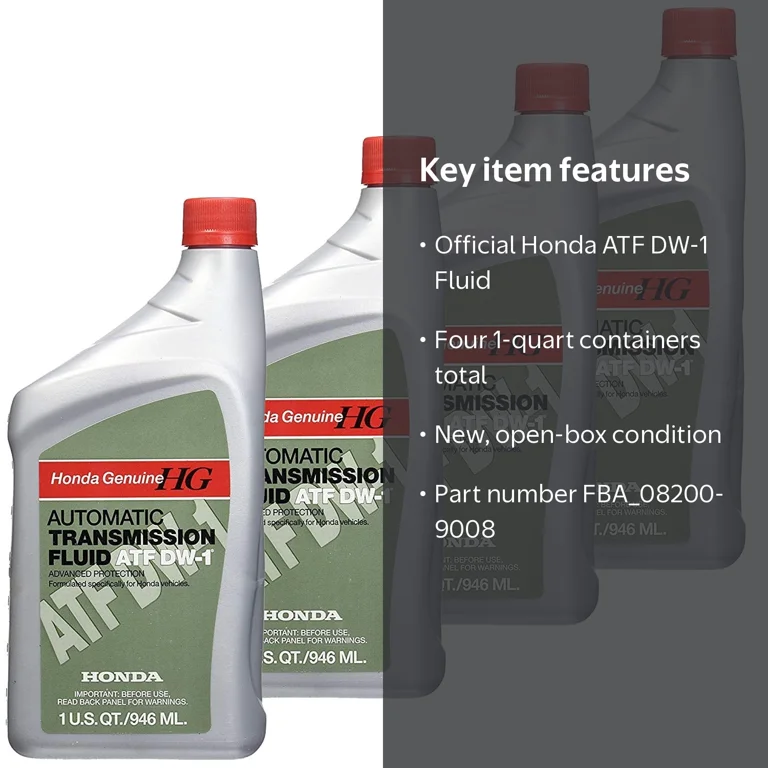 Honda Genuine Automatic Transmission Fluid 4 Pack ATF DW-1