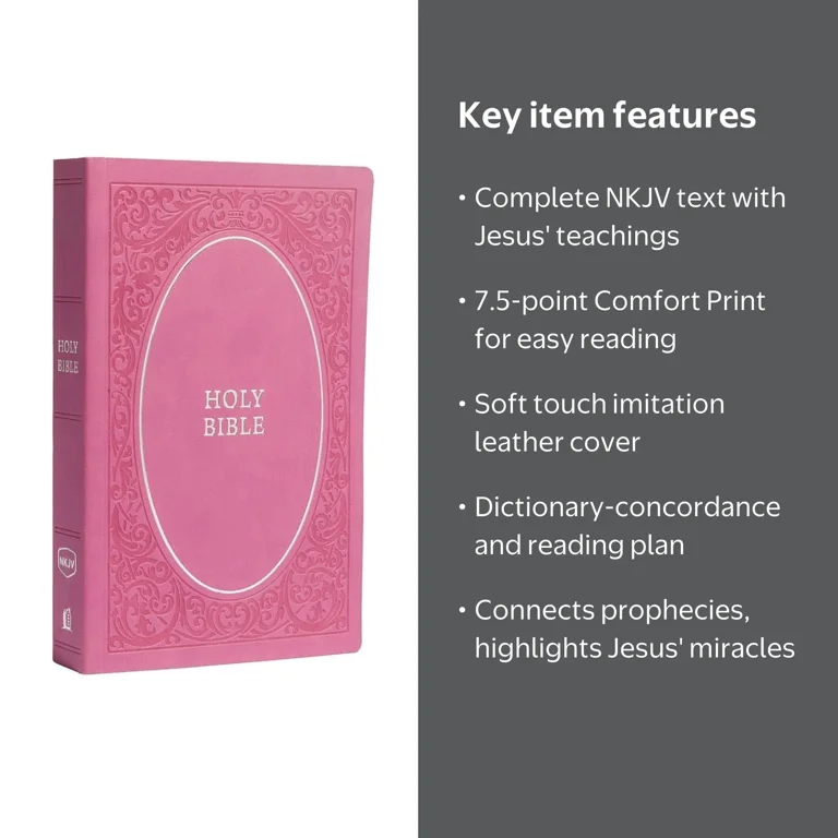 Thomas Nelson, Holy Bible, NKJV, Soft Touch Edition, Pink