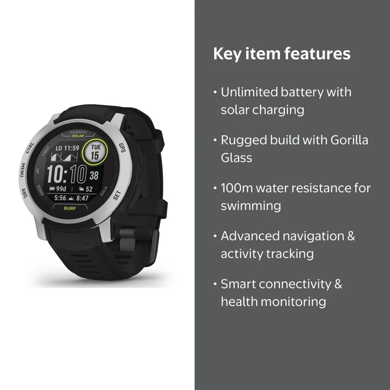 Garmin Instinct 2 Solar Surf Edition 45mm Rugged GPS Smartwatch