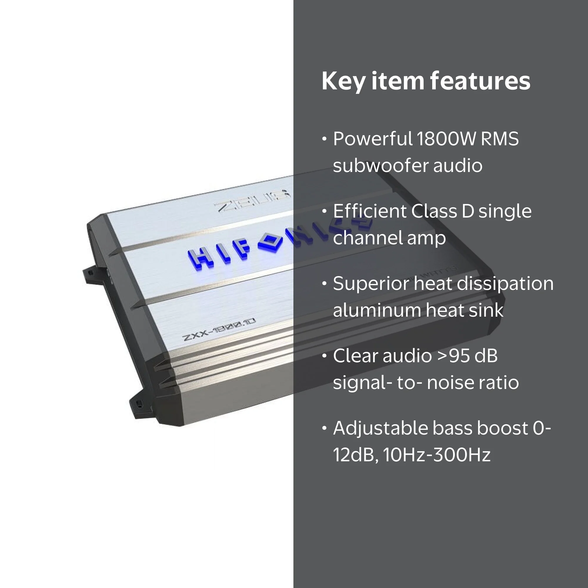Free Shipping! Hifonics ZXX-1800.1D Zeus Series Monoblock Class D