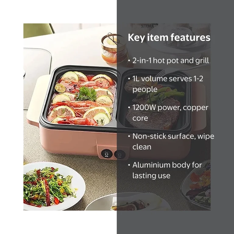 LASIEYO Electric Hot Pot with Grill 2 in 1 Korean BBQ Grill and