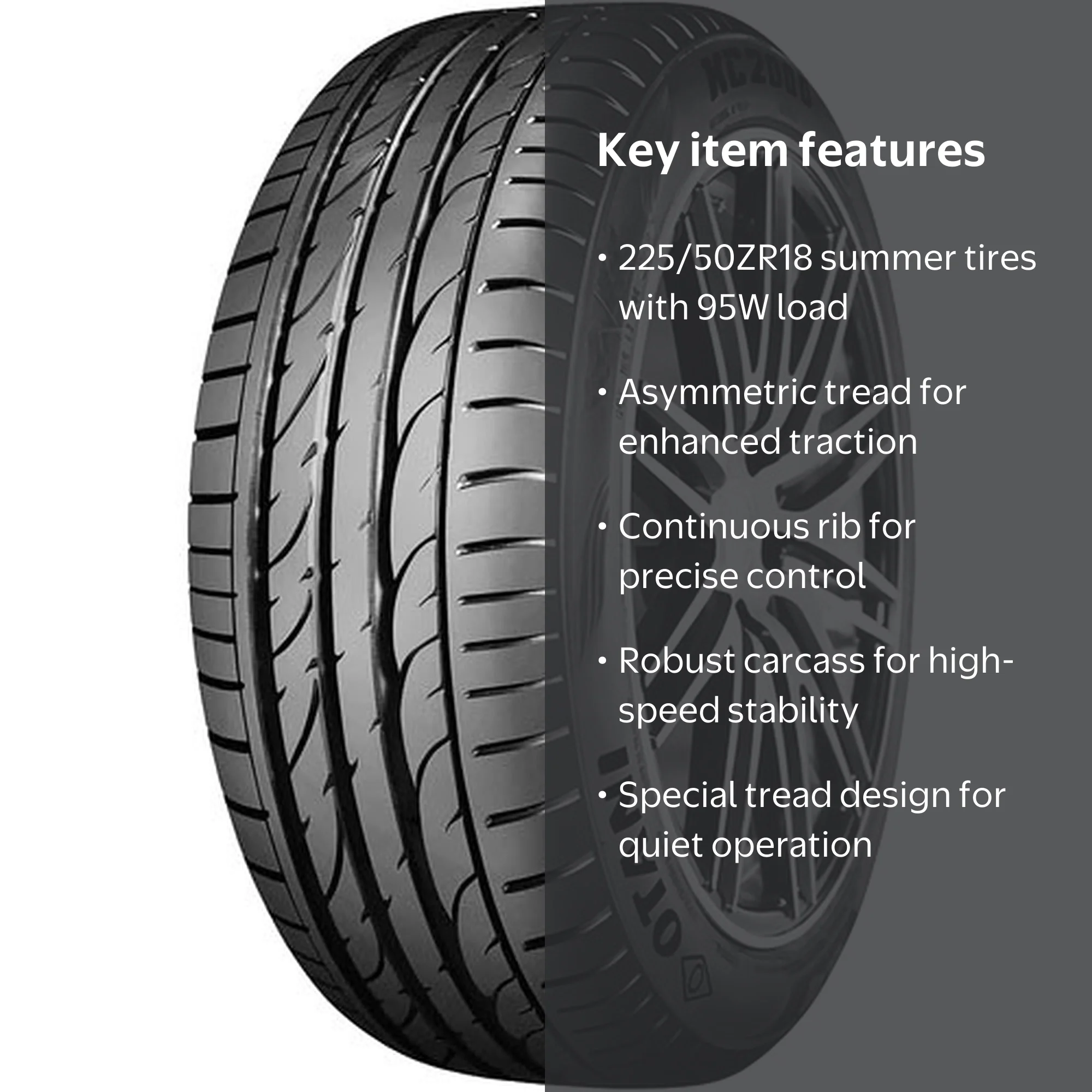 Otani KC2000 UHP 225/50ZR18 95W Passenger Tire - Walmart.com