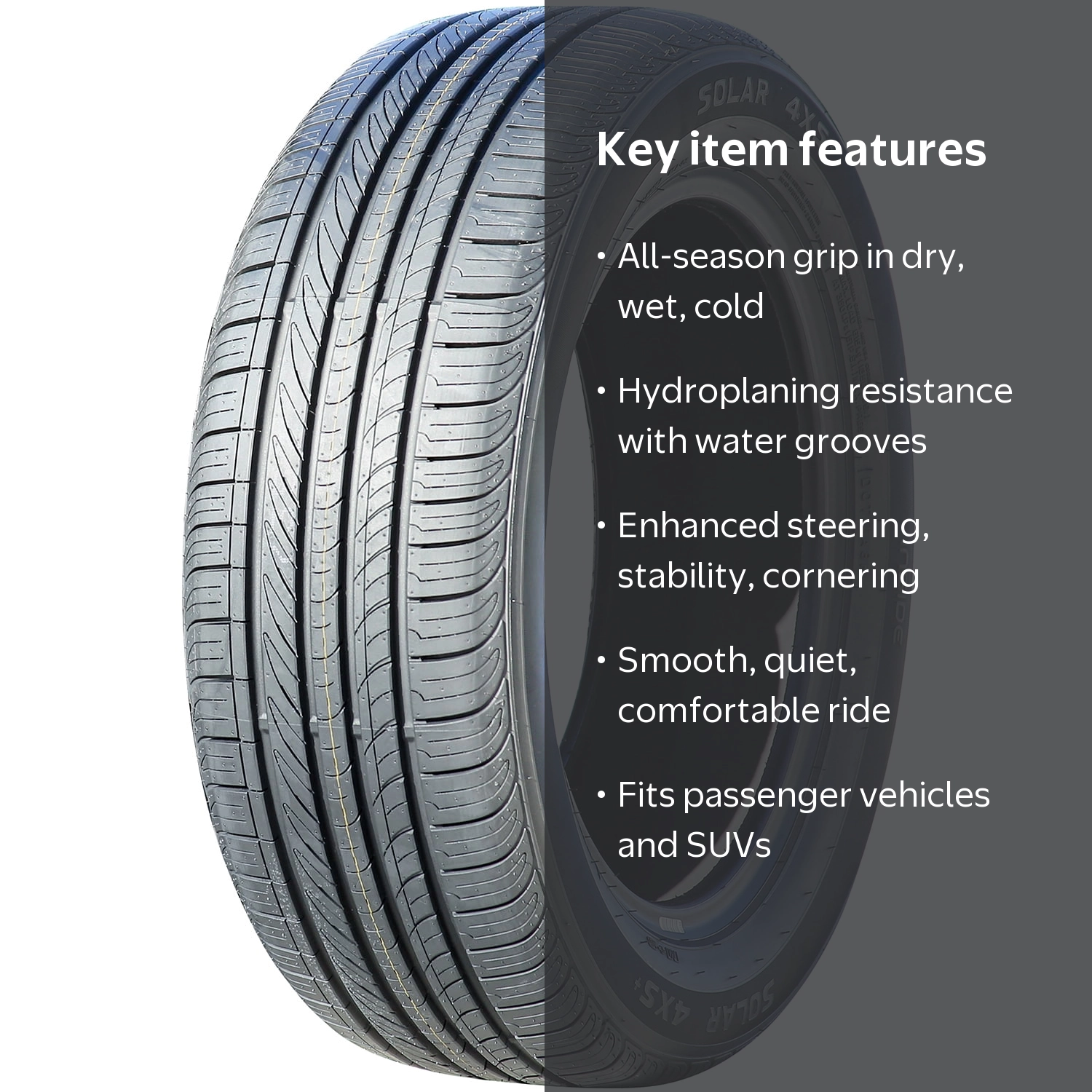 Solar 4XS+ High-Performance All-Season Passenger Tire, 205/55R16