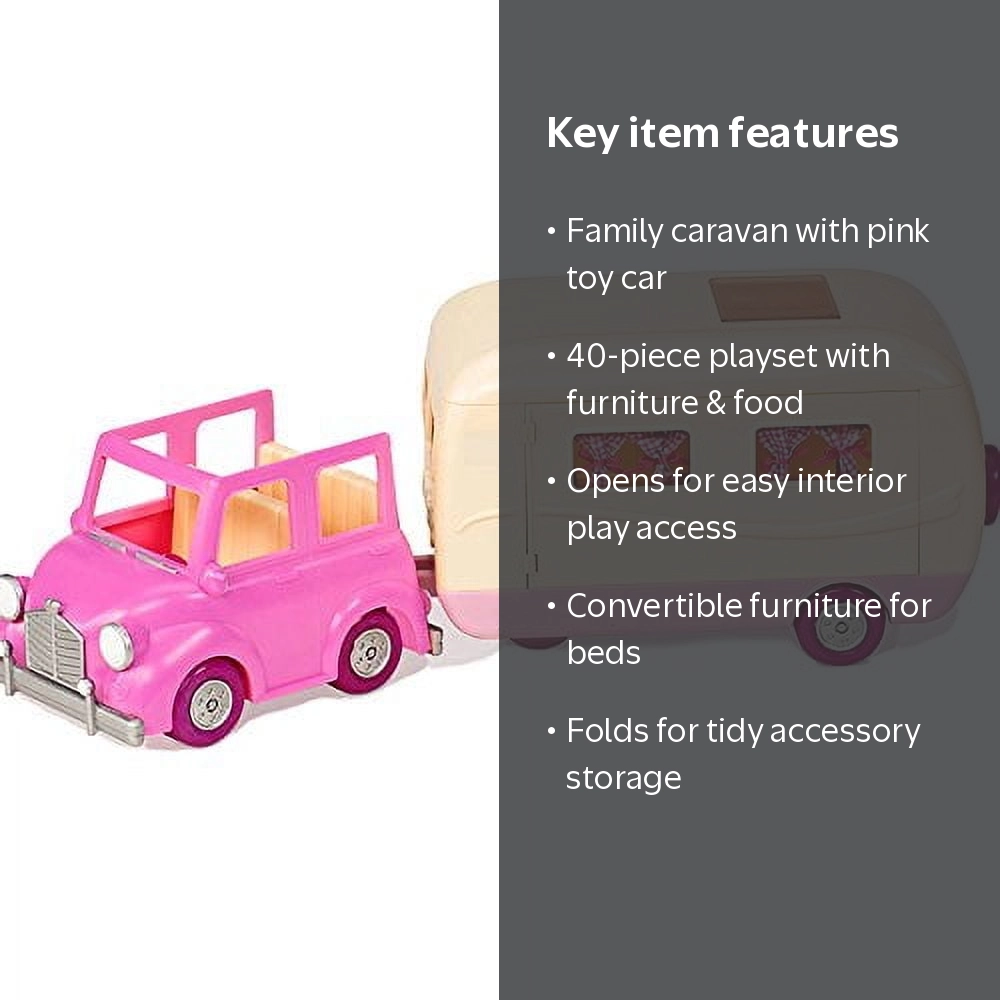 Li'l Woodzeez, Toy, Pink Happy Camper with Family Caravan