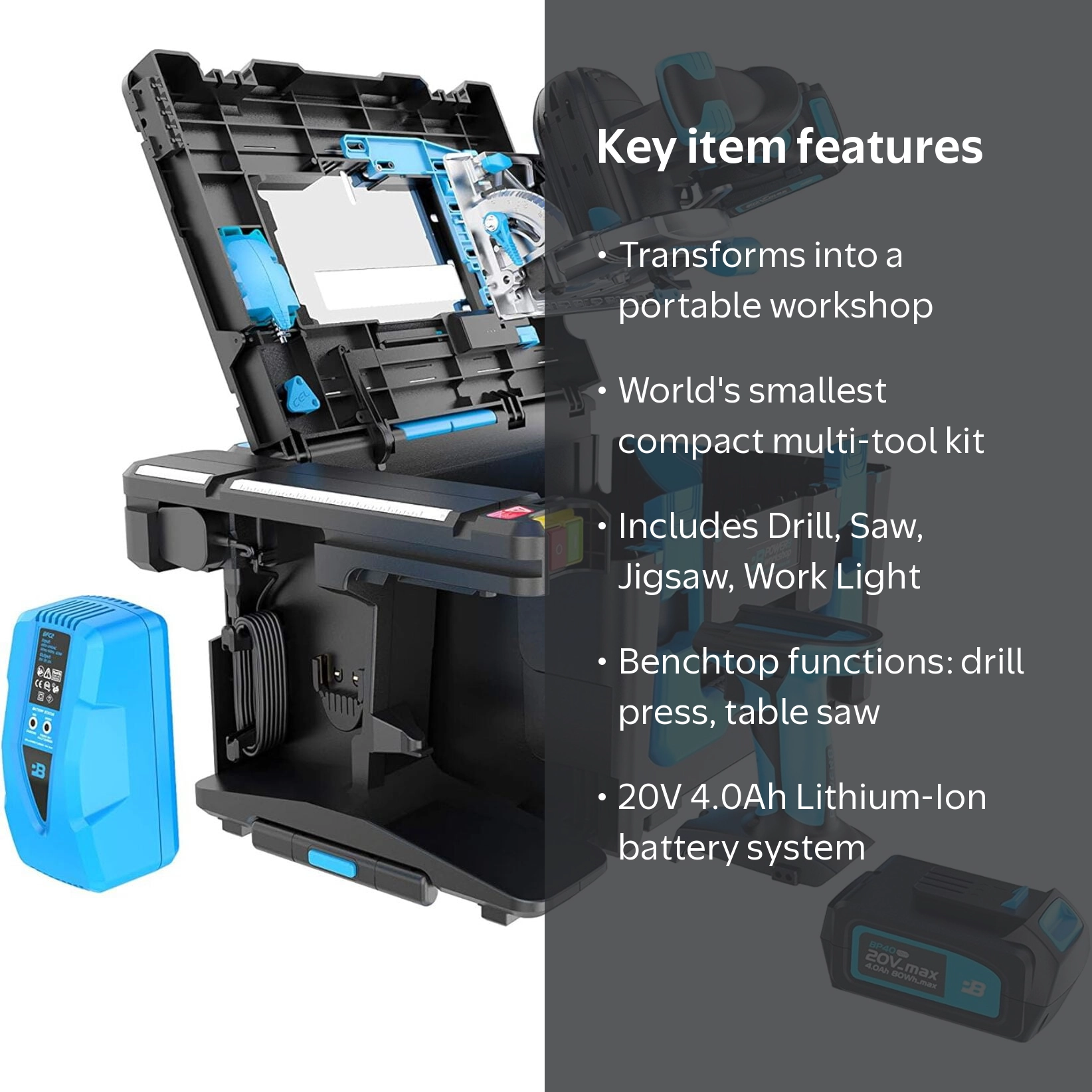 POWER8 Workshop - 20V Cordless Power Tool Combo Kit: Drill/Driver