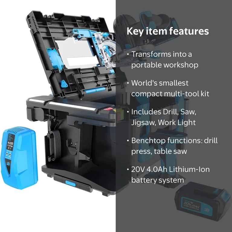 POWER8 Workshop - 20V Cordless Power Tool Combo Kit: Drill/Driver