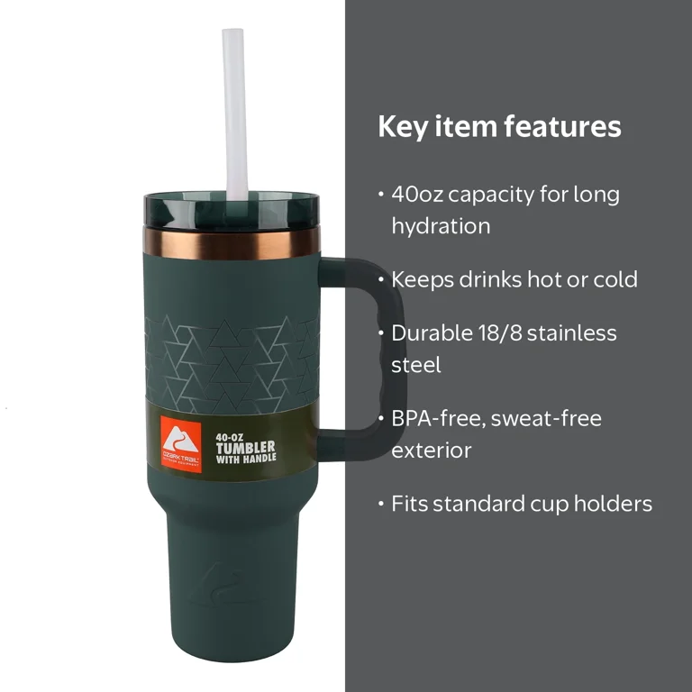 Ozark Trail 40 oz Insulated Stainless Steel Tumbler with Handle