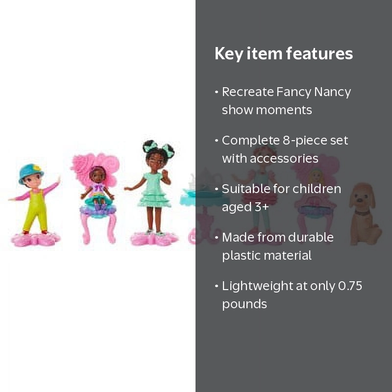 Disney Fancy Nancy Tea Party 8pc Figurine Set with Accessories