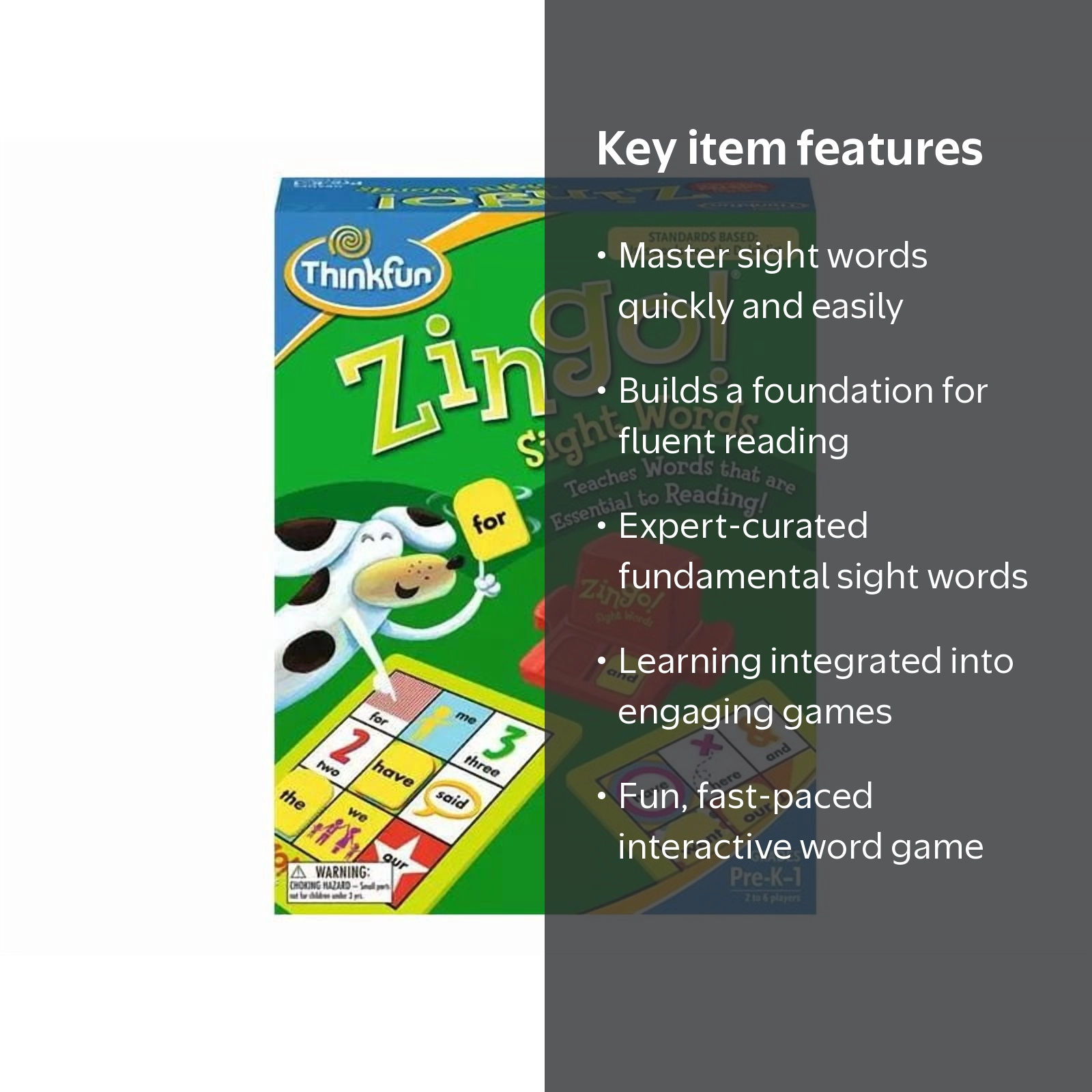 MEGANO Formosa ジグソーパズル 80×75 cm ThinkFun Zingo! Sight Words Kindergarten Learning Game for Family