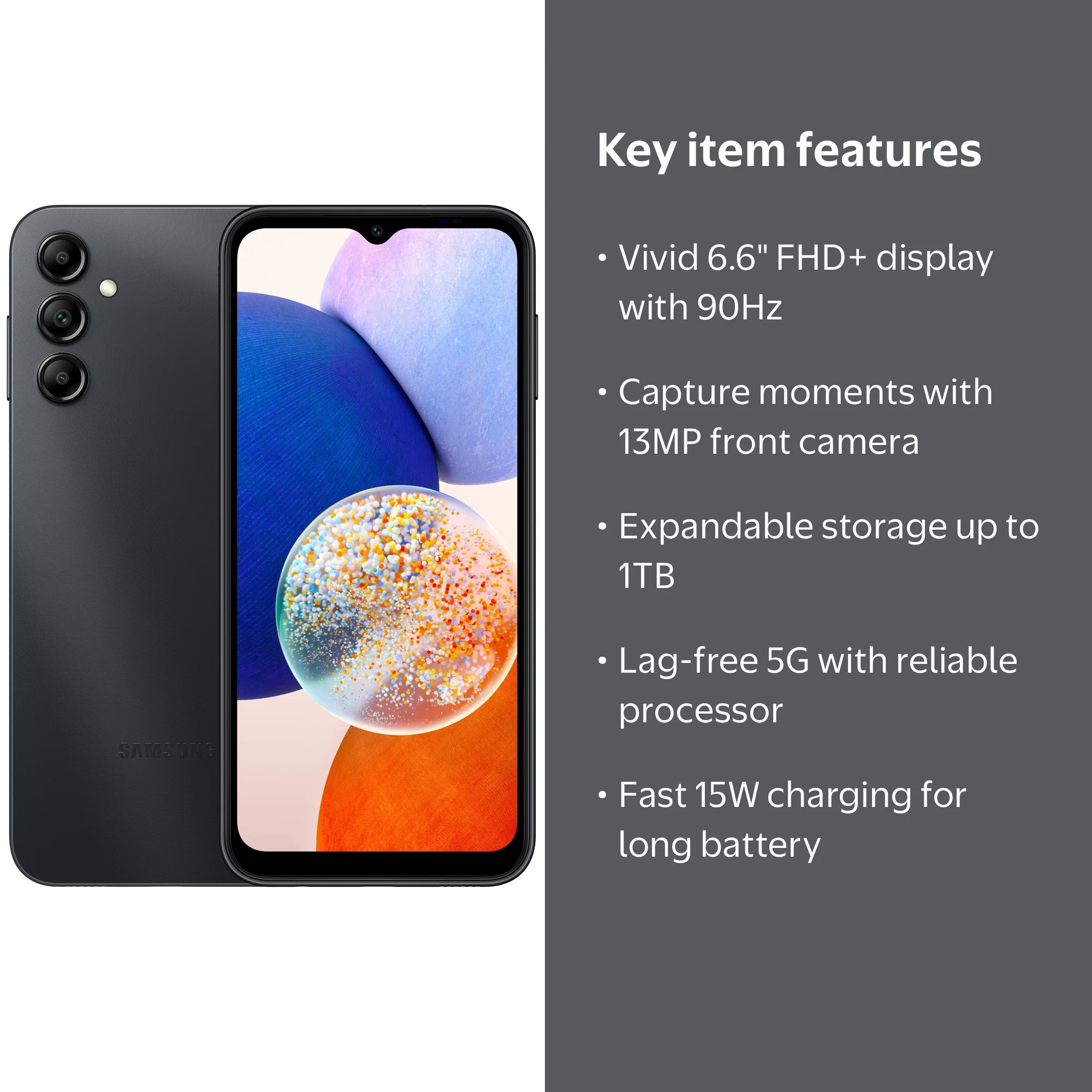 Samsung Galaxy A14 5G Cell Phone, 64GB, Factory Unlocked, 6.6