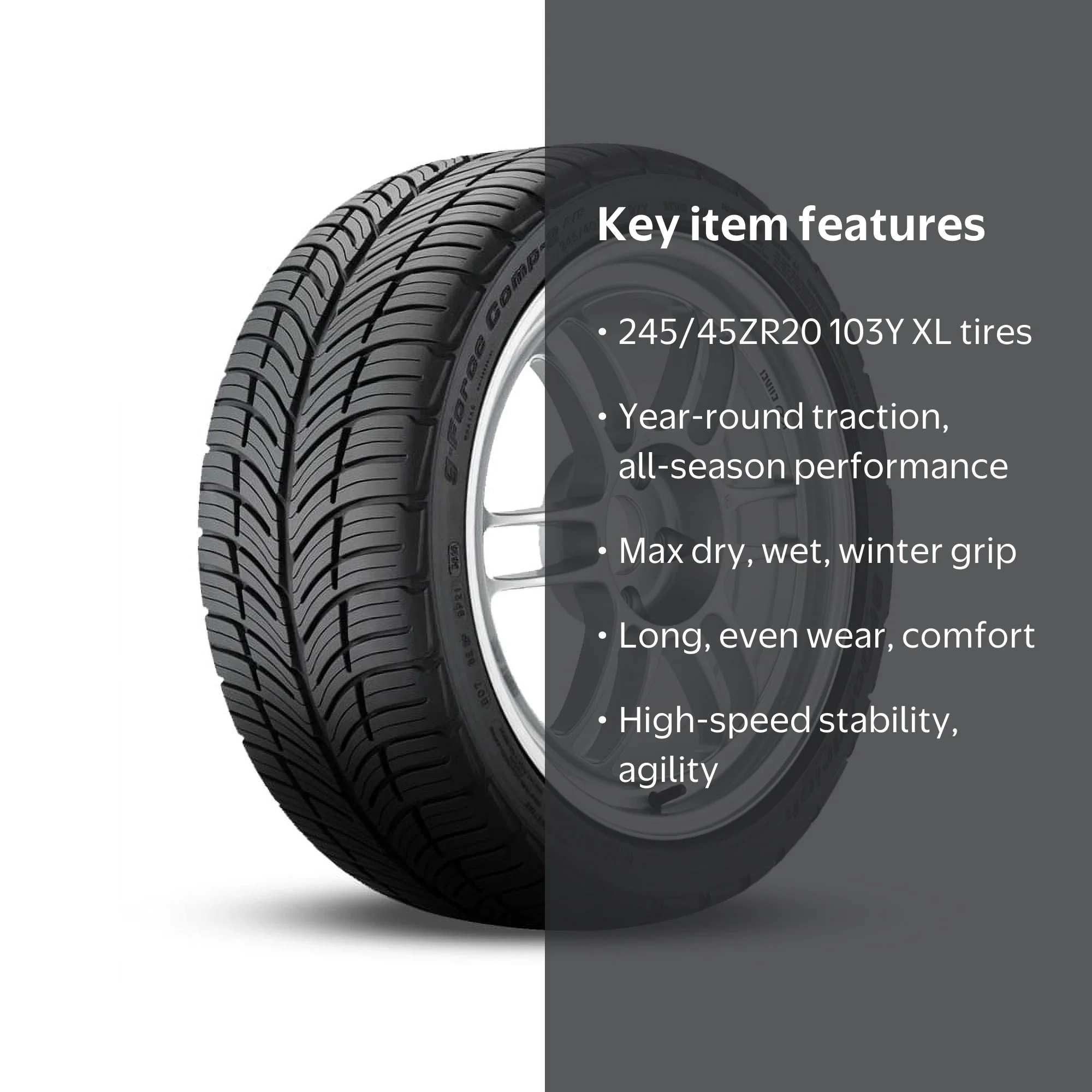 BFGoodrich g-Force COMP-2 A/S+ All Season 245/45ZR20 103Y XL